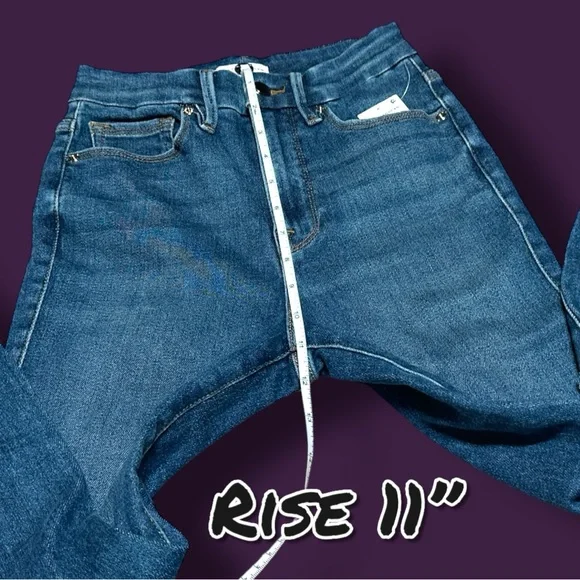 💥HP💥NWT Good American Distressed Knee Good Waist Crop Jeans. 👖 SIZE 0/25 - Picture 9 of 16